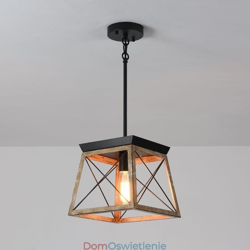 Wisząca lampa w stylu vintage z pojedynczym światłem