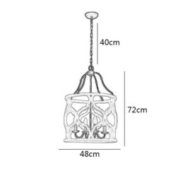 Lampa wisząca w stylu vintage z 4 światłami