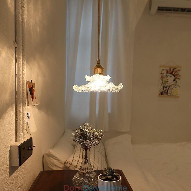 Lampa wisząca ze szkła w stylu japońskim Lampa wisząca ze szkła Lotus