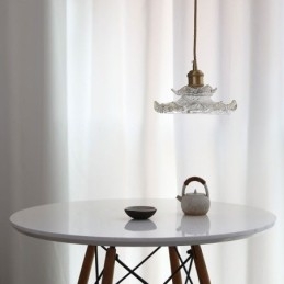 Lampa wisząca ze szkła w stylu japońskim Lampa wisząca ze szkła Lotus