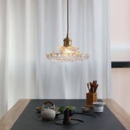 Lampa wisząca ze szkła w stylu japońskim Lampa wisząca ze szkła Lotus