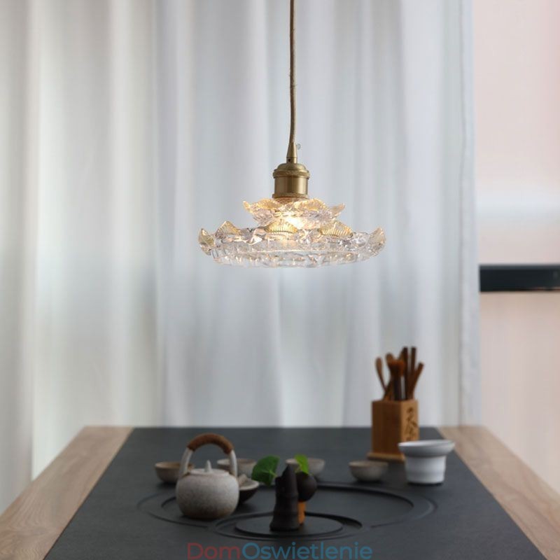 Lampa wisząca ze szkła w stylu japońskim Lampa wisząca ze szkła Lotus