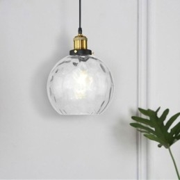 Współczesna szklana lampa wisząca Okrągła szklana lampa wisząca z wzorem wody