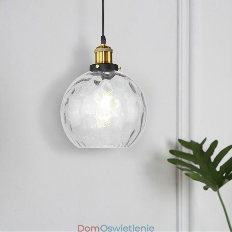 Współczesna szklana lampa wisząca Okrągła szklana lampa wisząca z wzorem wody
