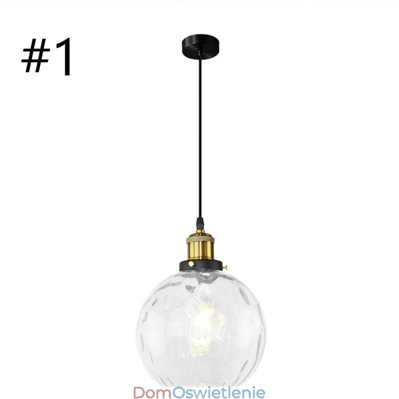 Współczesna szklana lampa wisząca Okrągła szklana lampa wisząca z wzorem wody