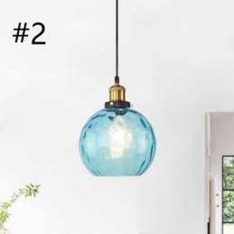 Współczesna szklana lampa wisząca Okrągła szklana lampa wisząca z wzorem wody