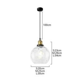 Współczesna szklana lampa wisząca Okrągła szklana lampa wisząca z wzorem wody