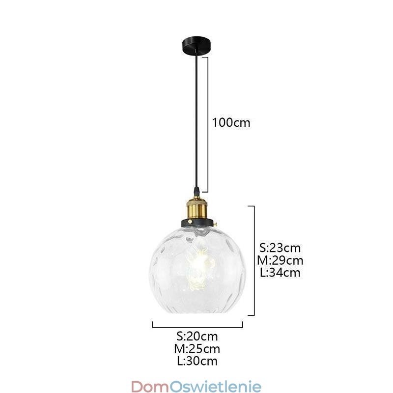 Współczesna szklana lampa wisząca Okrągła szklana lampa wisząca z wzorem wody