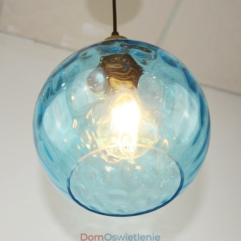 Współczesna szklana lampa wisząca Okrągła szklana lampa wisząca z wzorem wody