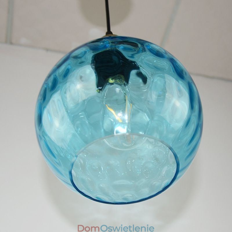 Współczesna szklana lampa wisząca Okrągła szklana lampa wisząca z wzorem wody