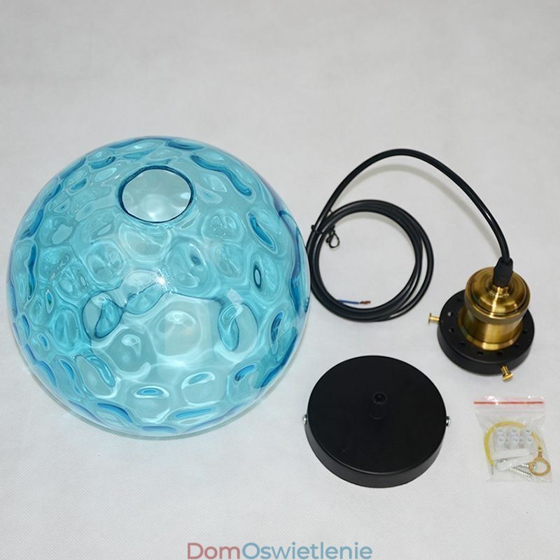 Współczesna szklana lampa wisząca Okrągła szklana lampa wisząca z wzorem wody