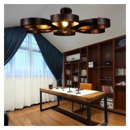 Nowoczesna lampa sufitowa w stylu vintage, żelazna lampa wisząca w kształcie kwiatu