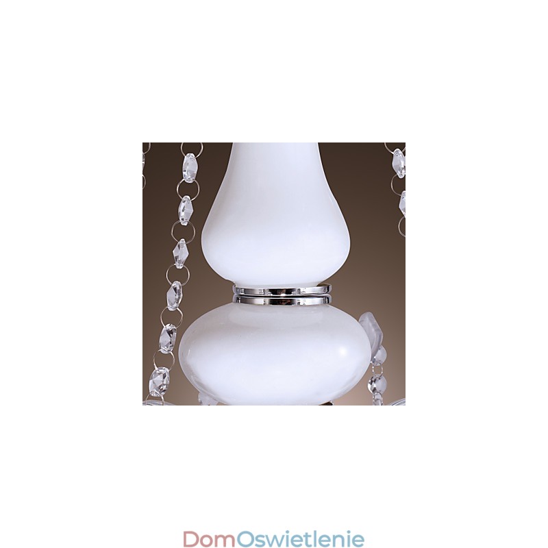Elegancki kryształowy żyrandol z 5 światłami w kolorze białym