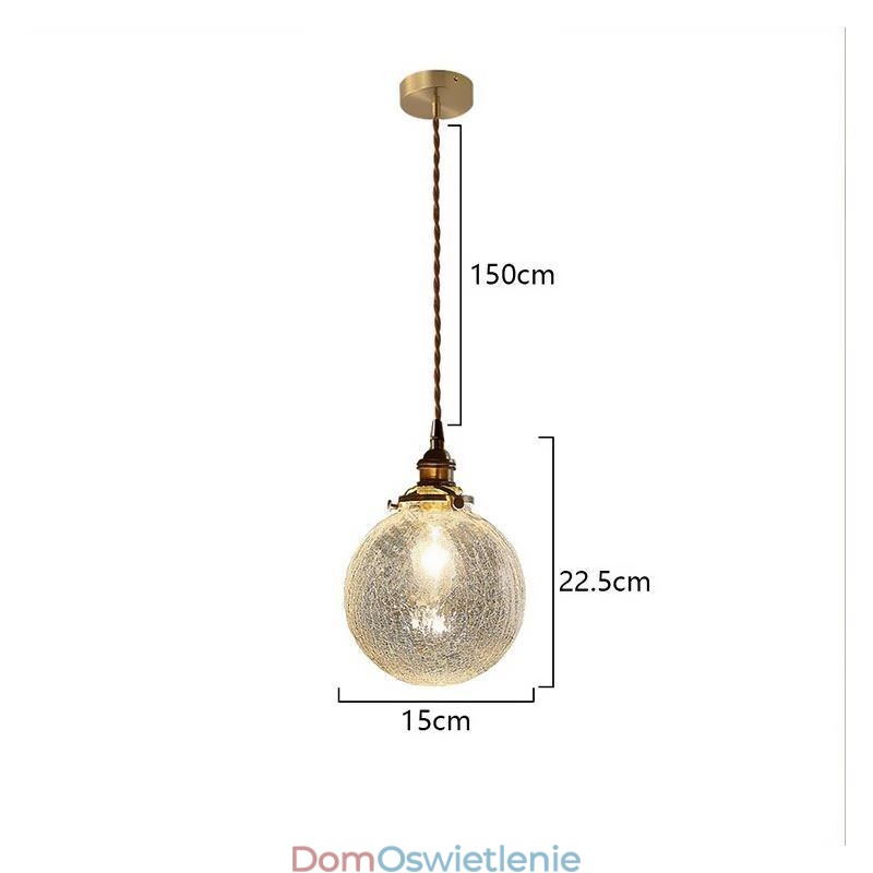 Szklana lampa wisząca Nowoczesna lampa sufitowa z efektem spękania