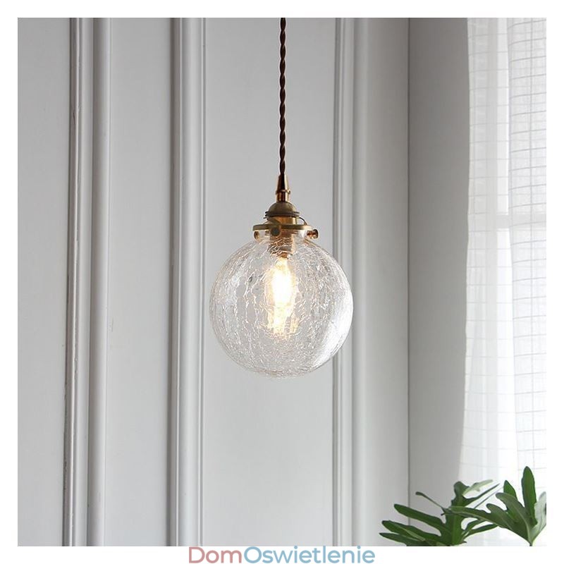 Szklana lampa wisząca Nowoczesna lampa sufitowa z efektem spękania