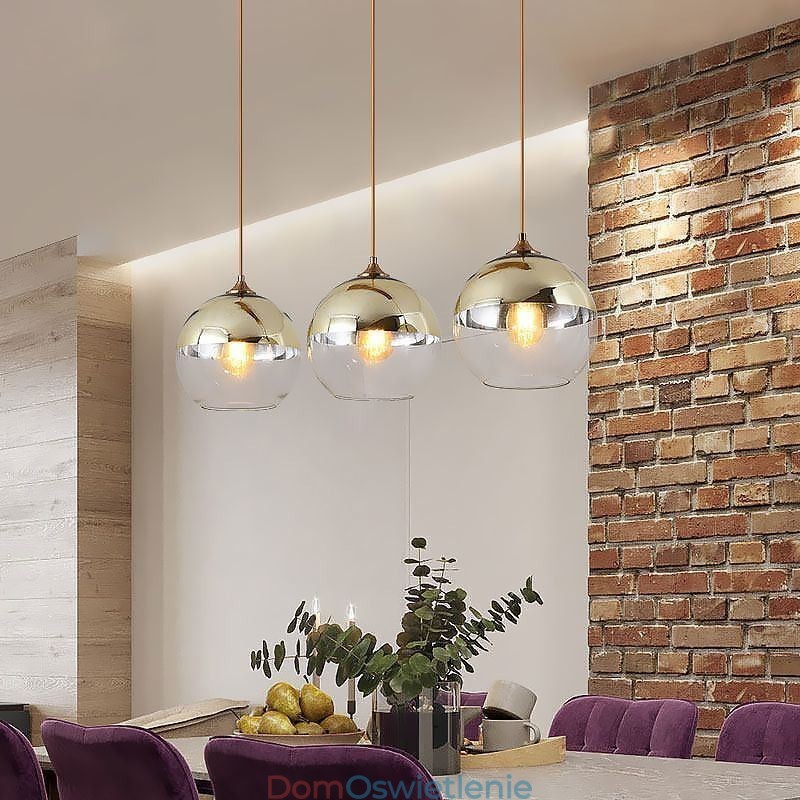 Kreatywna lampa wisząca z żelaza i szkła w kształcie kuli, dekoracyjne oświetlenie