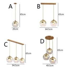 Kreatywna lampa wisząca z żelaza i szkła w kształcie kuli, dekoracyjne oświetlenie