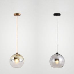 Kreatywna lampa wisząca z żelaza i szkła w kształcie kuli, dekoracyjne oświetlenie