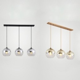 Kreatywna lampa wisząca z żelaza i szkła w kształcie kuli, dekoracyjne oświetlenie