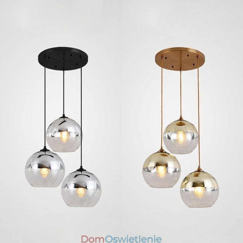 Kreatywna lampa wisząca z żelaza i szkła w kształcie kuli, dekoracyjne oświetlenie
