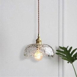 Nieregularna lampa wisząca ze szkła mosiężnego, lampa sufitowa ze szkła młotkowego