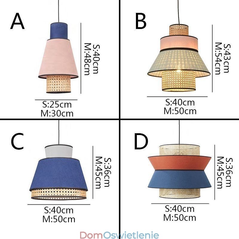 1 Lekka sukienka Lampa wisząca Abażur Bambusowe Oświetlenie
