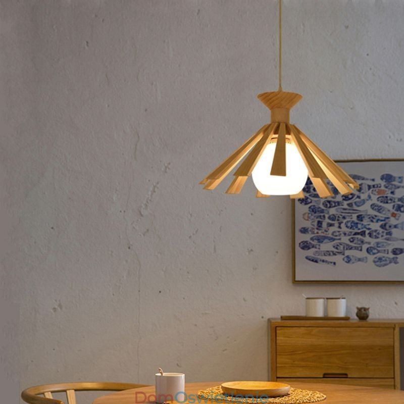 Prosty styl Drewniana lampa wisząca