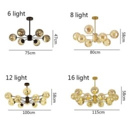 Magiczna fasolka wisząca lampa w stylu nordyckim szklana kula gipsówka wisząca lampa