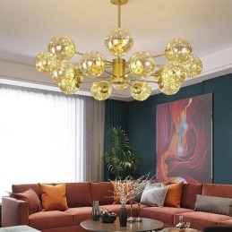 Magiczna fasolka wisząca lampa w stylu nordyckim szklana kula gipsówka wisząca lampa