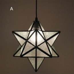 Europejska witrażowa lampa wisząca Kreatywna lampa wisząca w kształcie gwiazdy