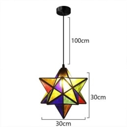 Europejska witrażowa lampa wisząca Kreatywna lampa wisząca w kształcie gwiazdy