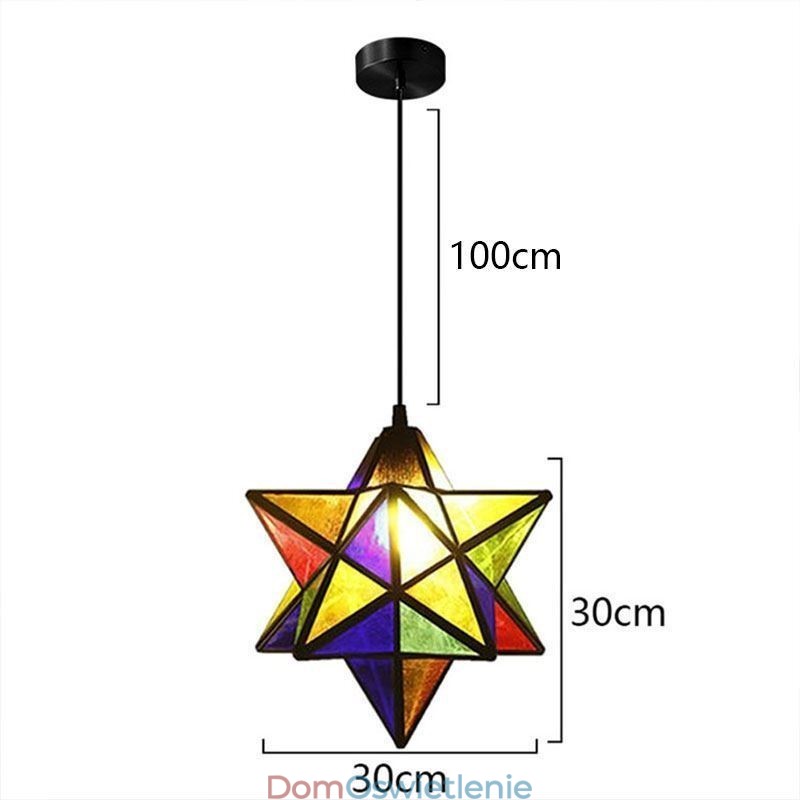 Europejska witrażowa lampa wisząca Kreatywna lampa wisząca w kształcie gwiazdy