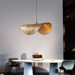 Mosiężna lampa wisząca, nowoczesna minimalistyczna lampa sufitowa w kształcie liścia lotosu