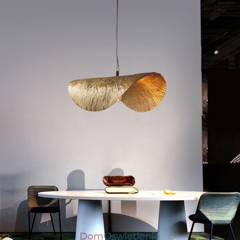 Mosiężna lampa wisząca, nowoczesna minimalistyczna lampa sufitowa w kształcie liścia lotosu