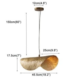 Mosiężna lampa wisząca, nowoczesna minimalistyczna lampa sufitowa w kształcie liścia lotosu