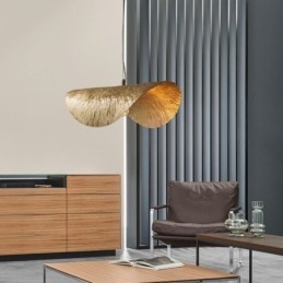 Mosiężna lampa wisząca, nowoczesna minimalistyczna lampa sufitowa w kształcie liścia lotosu
