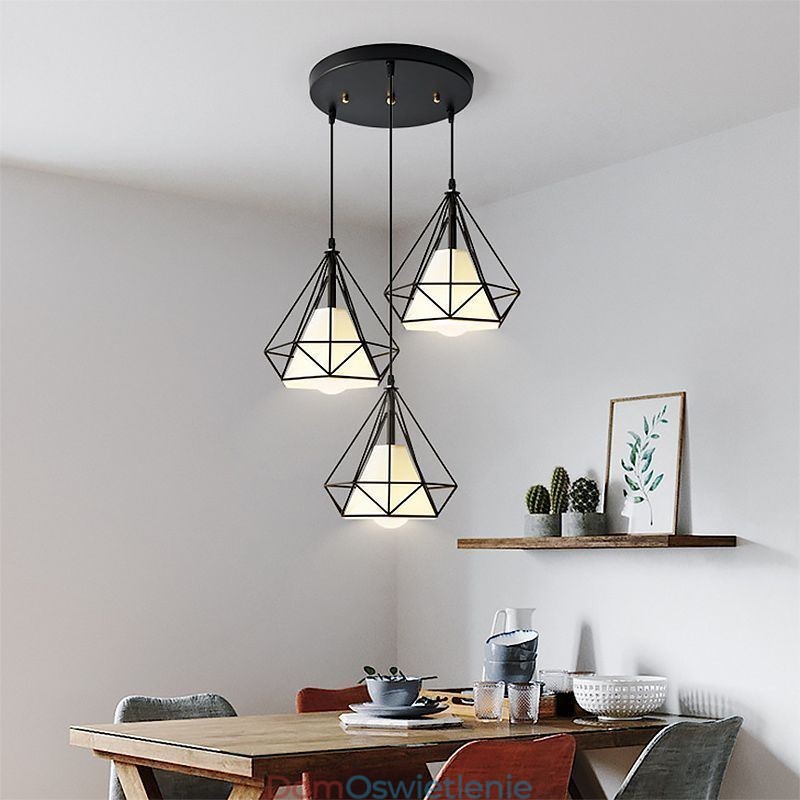 Wisząca lampa w kształcie diamentu, nowoczesna minimalistyczna dekoracyjna oprawa świetlna