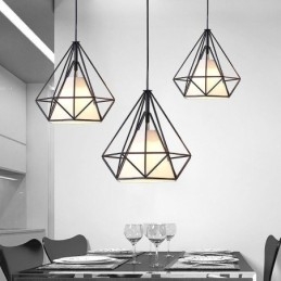 Wisząca lampa w kształcie diamentu, nowoczesna minimalistyczna dekoracyjna oprawa świetlna
