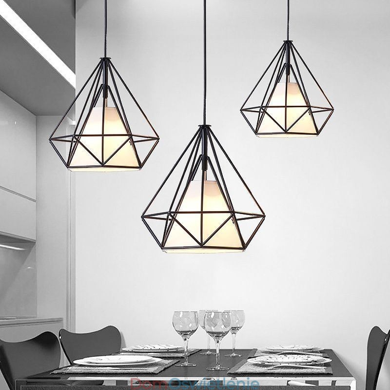 Wisząca lampa w kształcie diamentu, nowoczesna minimalistyczna dekoracyjna oprawa świetlna