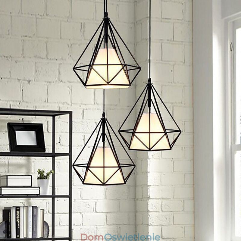 Wisząca lampa w kształcie diamentu, nowoczesna minimalistyczna dekoracyjna oprawa świetlna