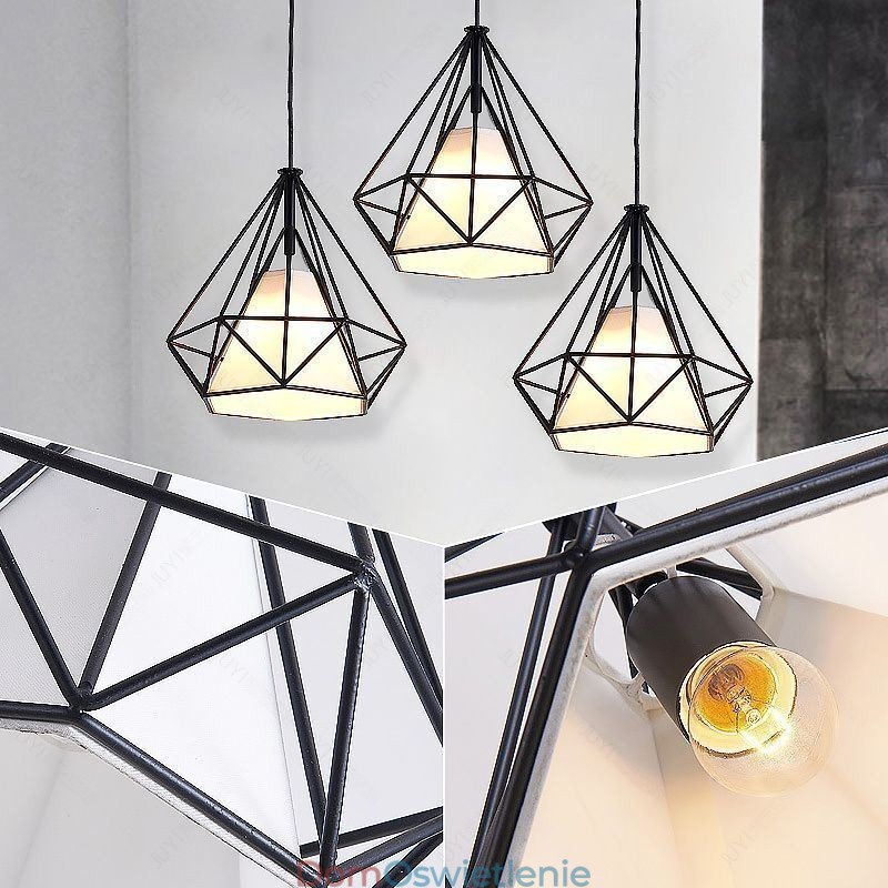 Wisząca lampa w kształcie diamentu, nowoczesna minimalistyczna dekoracyjna oprawa świetlna