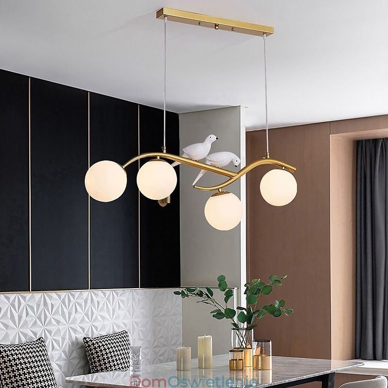 Nowoczesna minimalistyczna lampa wisząca z gałęzi, 4 lampy, dekoracyjna lampa