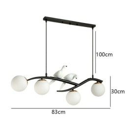 Nowoczesna minimalistyczna lampa wisząca z gałęzi, 4 lampy, dekoracyjna lampa