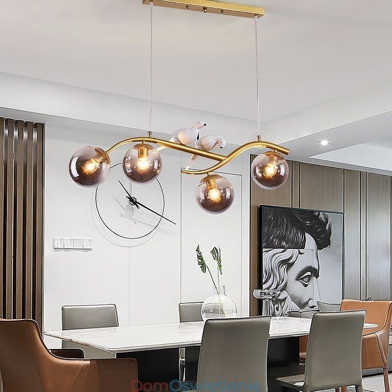 Nowoczesna minimalistyczna lampa wisząca z gałęzi, 4 lampy, dekoracyjna lampa