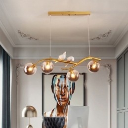 Nowoczesna minimalistyczna lampa wisząca z gałęzi, 4 lampy, dekoracyjna lampa