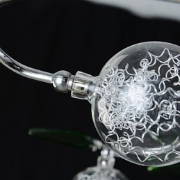 Żyrandol 6 świateł Country Aluminium Szkło Chrom