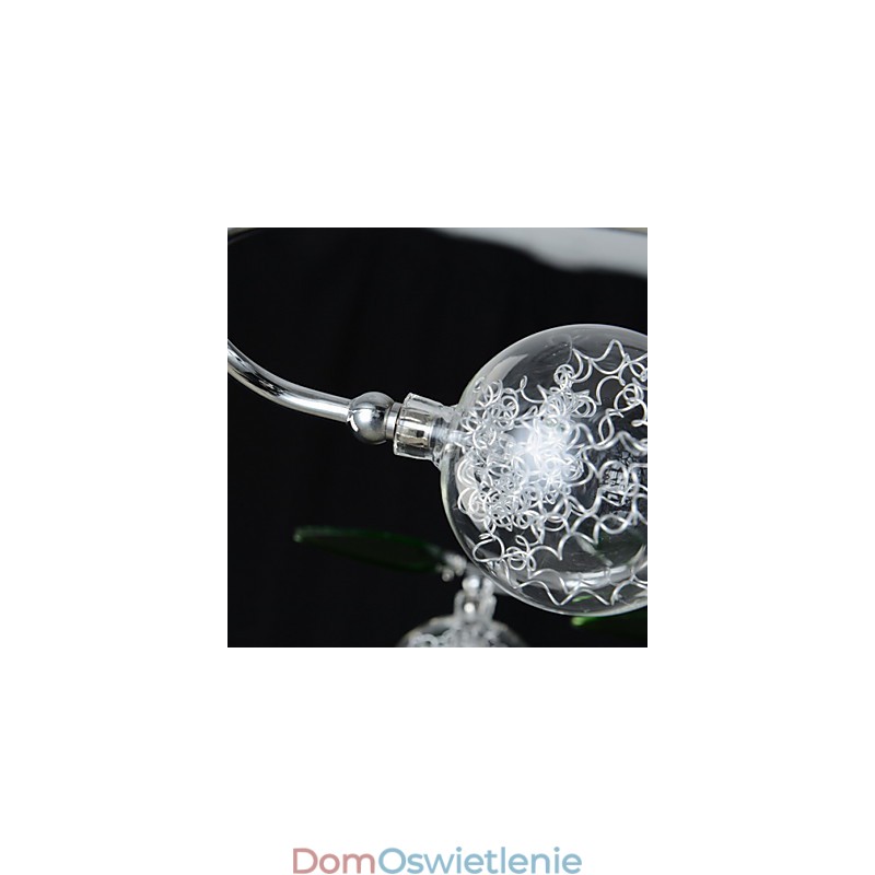 Żyrandol 6 świateł Country Aluminium Szkło Chrom