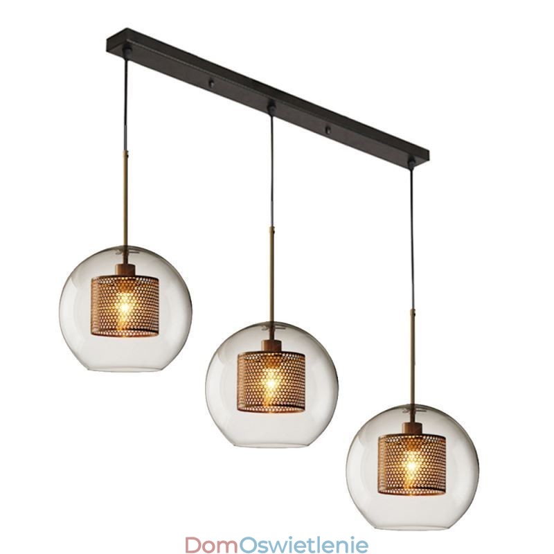 Minimalistyczna szklana lampa wisząca z 3 światłami, lampa sufitowa, wyspa