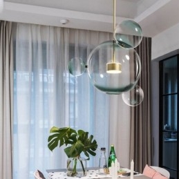 Wisząca lampa Szklana bańka Sufitowa lampa Gradientowa zielona