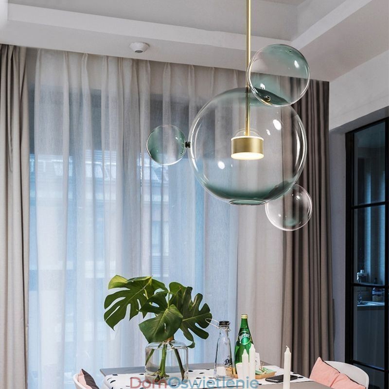 Wisząca lampa Szklana bańka Sufitowa lampa Gradientowa zielona